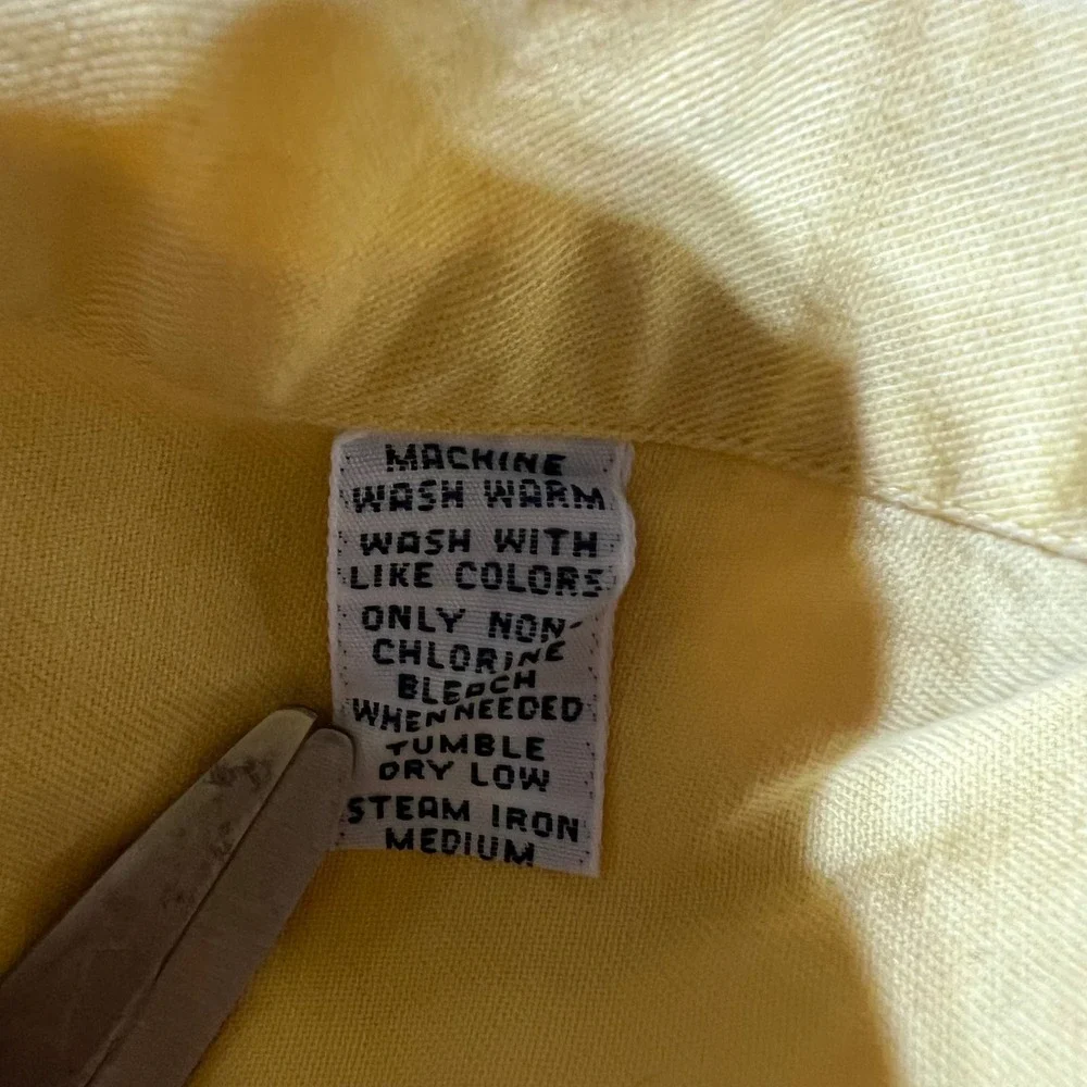 Polo Ralph Lauren Blake Mens Yellow Cotton Button Down Shirt Long Sleeve Size M